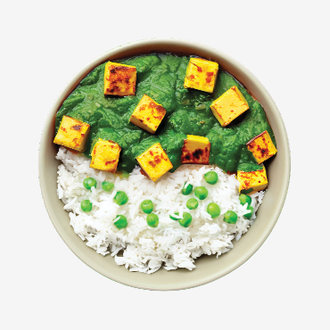 Palak Paneer With Pea Pilaf 