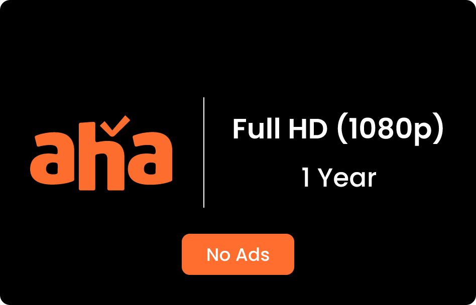 Aha Gold Pack (Telugu + Tamil, 4K And Dolby)- 1 Month