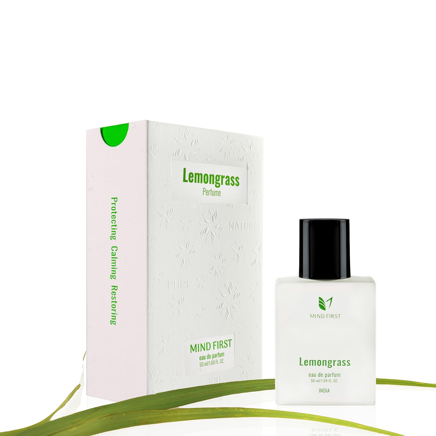 Mind First Lemongrass Natural Luxury Perfume 50ml Made with Essential Oils  Anti Anxiety Cheerfulness Booster Fragrance  Long Lasting Perfume for Men Women Ideal for Gifting